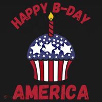 Happy Birthday America Cupcake Fourth Of July Meaningful Gift Women's Hoodie thumb 2