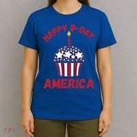 Happy Birthday America Cupcake Fourth Of July Meaningful Gift T-Shirt thumb 4