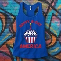 Happy Birthday America Cupcake Fourth Of July Meaningful Gift Women's Tank Top thumb 3
