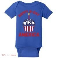 Happy Birthday America Cupcake Fourth Of July Meaningful Gift Baby Bodysuit thumb 0