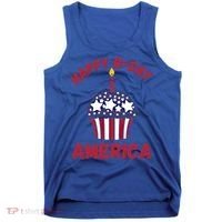 Happy Birthday America Cupcake Fourth Of July Meaningful Gift Tank Top thumb 0