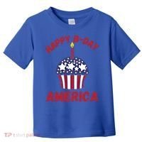 Happy Birthday America Cupcake Fourth Of July Meaningful Gift Toddler T-Shirt thumb 0