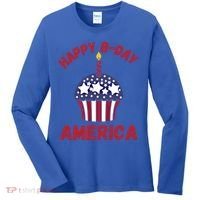 Happy Birthday America Cupcake Fourth Of July Meaningful Gift Women's Long Sleeve Shirt thumb 0