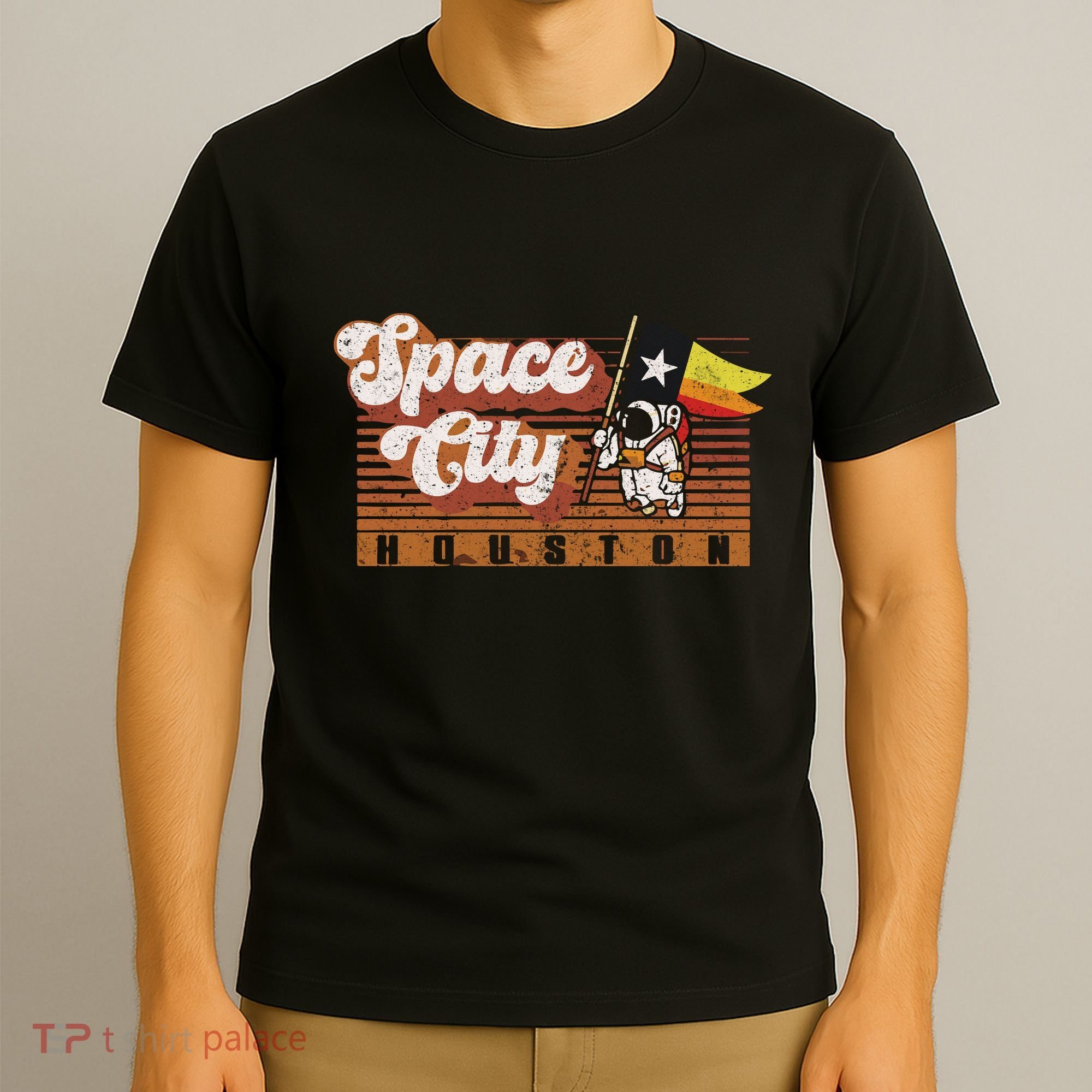 Houston Baseball A Space City Baseball And Vintage Astronaut T-Shirt