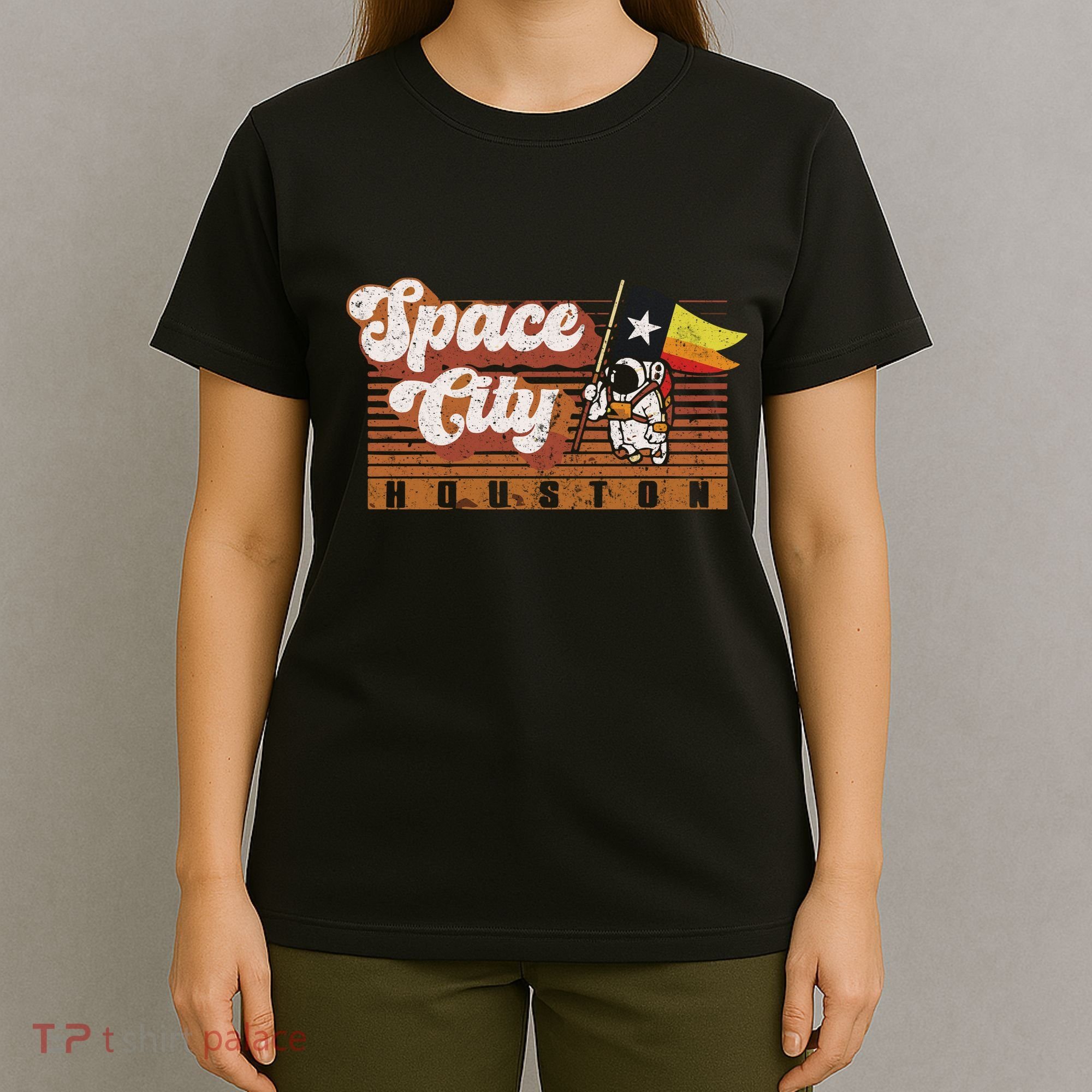 Houston Baseball A Space City Baseball And Vintage Astronaut T-Shirt
