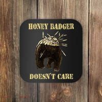 Honey Badger Adorable Animal Honey Badger DoesnT Care Coaster thumb 0