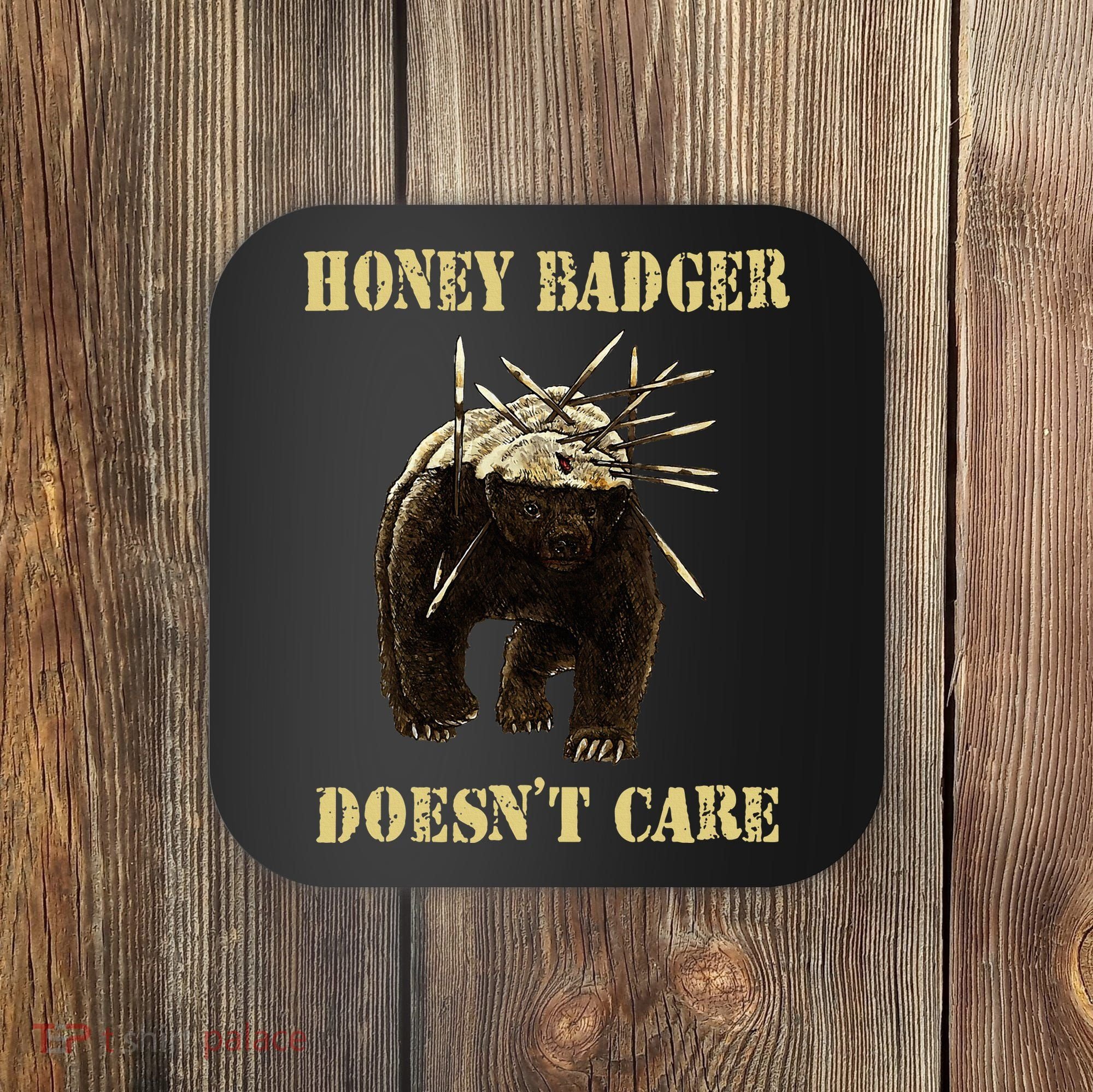 Honey Badger Adorable Animal Honey Badger DoesnT Care Coaster