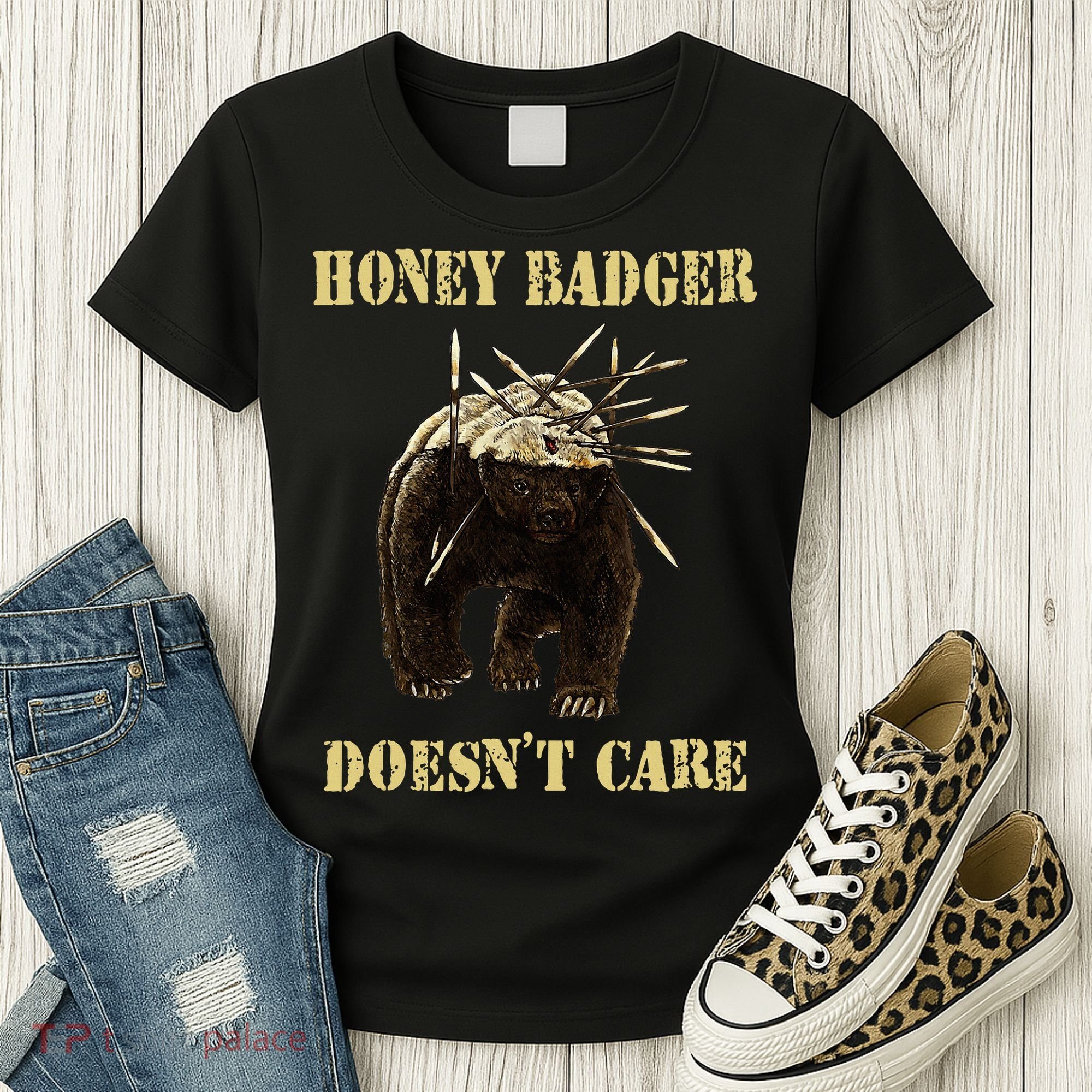 Honey Badger Adorable Animal Honey Badger DoesnT Care Women's T-Shirt