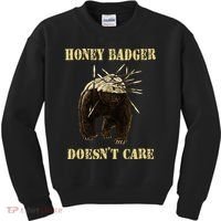 Honey Badger Adorable Animal Honey Badger DoesnT Care Kids Sweatshirt thumb 0