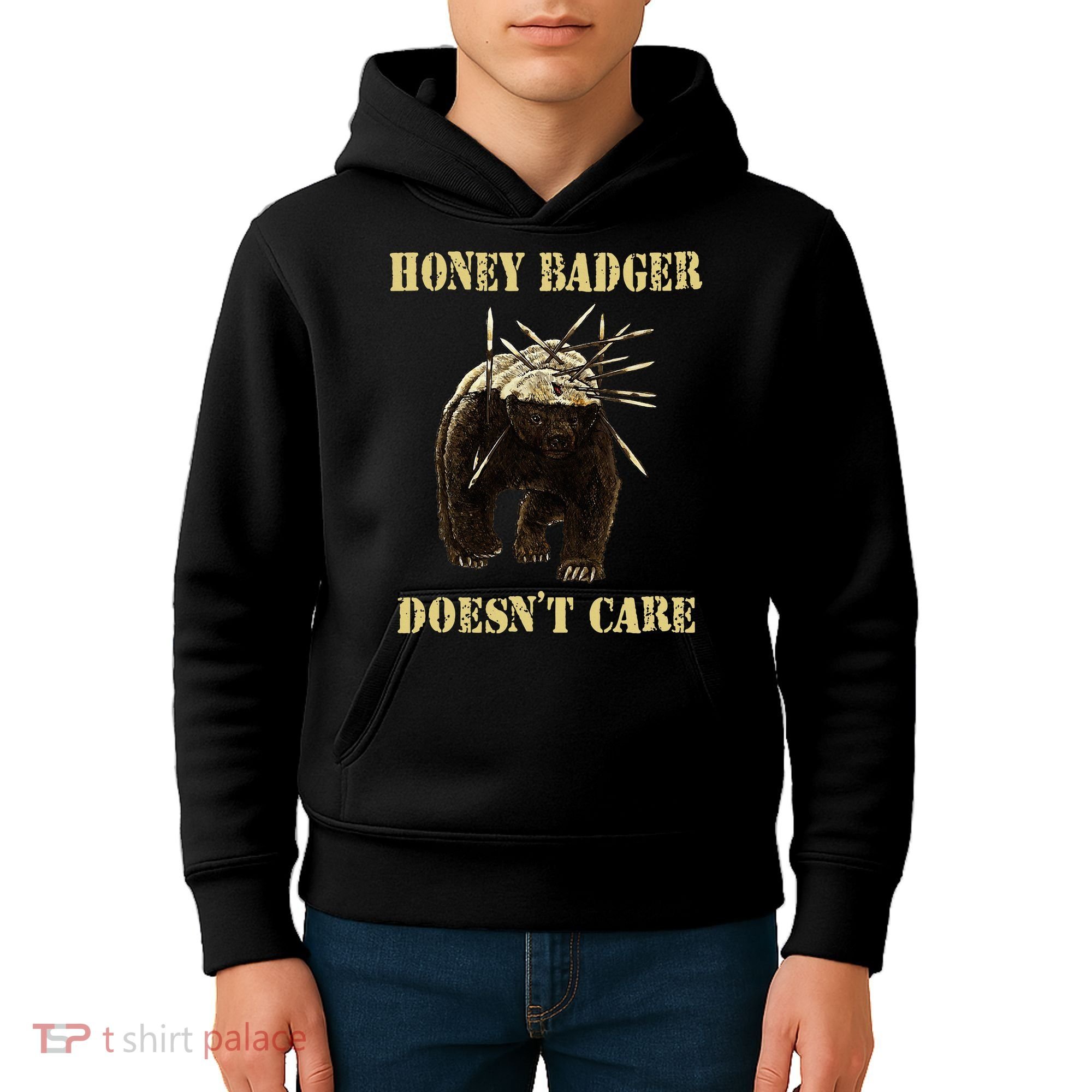 Honey Badger Adorable Animal Honey Badger DoesnT Care Kids Hoodie