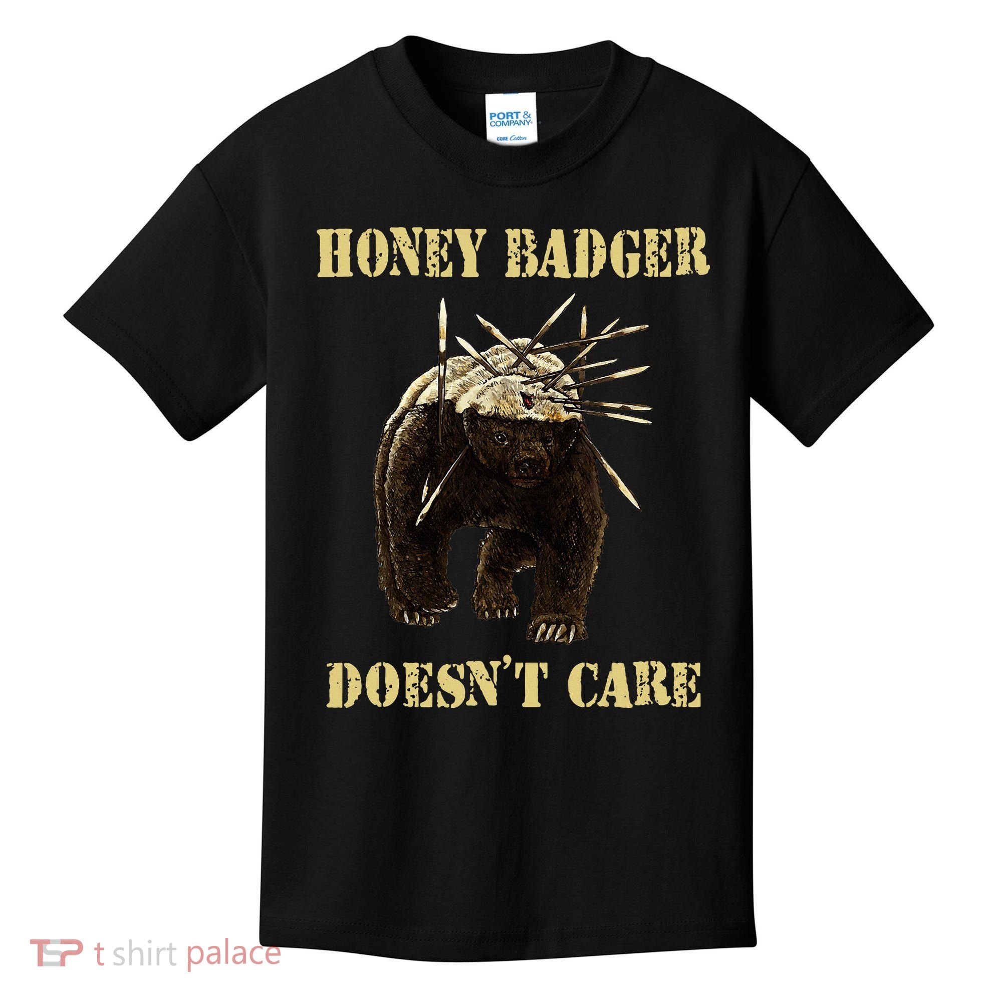 Honey Badger Adorable Animal Honey Badger DoesnT Care Kids T-Shirt