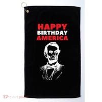 Happy Birthday America Abraham Lincoln Cool Gift Golf Towel thumb 0