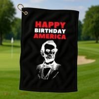 Happy Birthday America Abraham Lincoln Cool Gift Golf Towel thumb 1