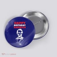 Happy Birthday America Abraham Lincoln Cool Gift Button thumb 0