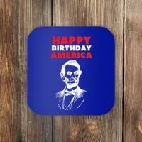 Happy Birthday America Abraham Lincoln Cool Gift Coaster thumb 0