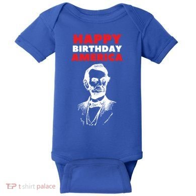 Happy Birthday America Abraham Lincoln Cool Gift Baby Bodysuit