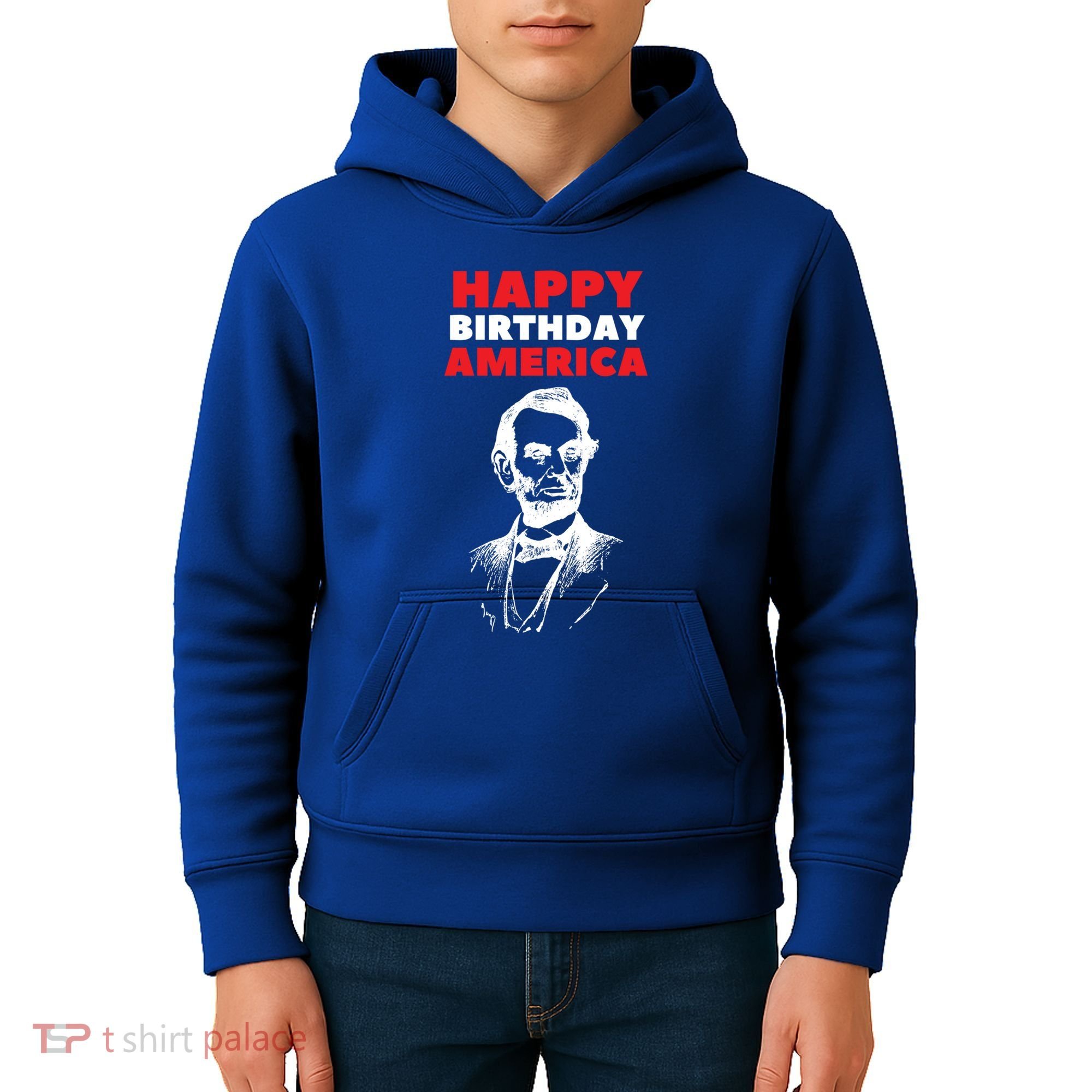 Happy Birthday America Abraham Lincoln Cool Gift Kids Hoodie