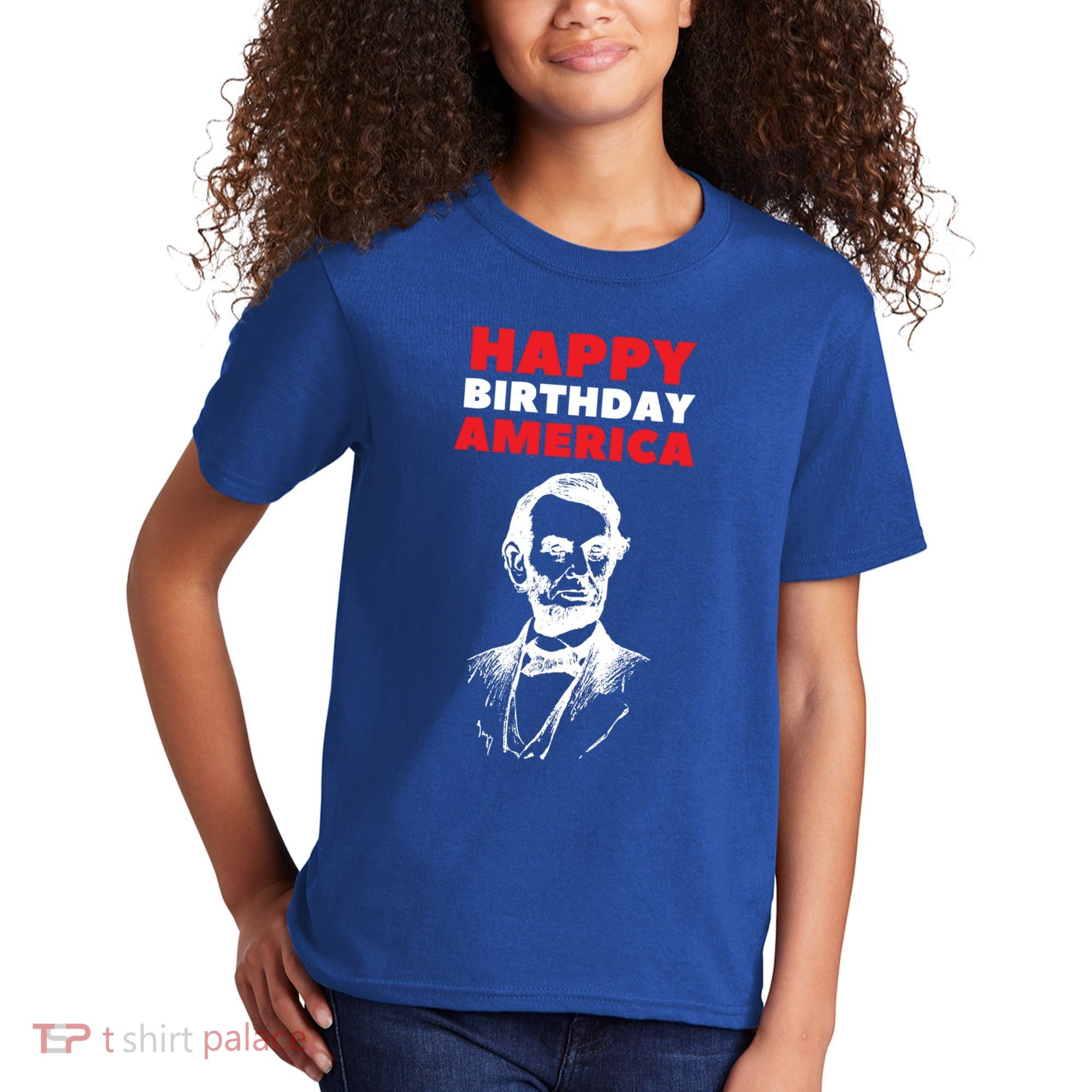 Happy Birthday America Abraham Lincoln Cool Gift Kids T-Shirt