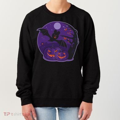 Halloween Bat and Pumpkins Women's Sweatshirt