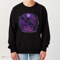 Halloween Bat and Pumpkins Women's Sweatshirt thumb 0