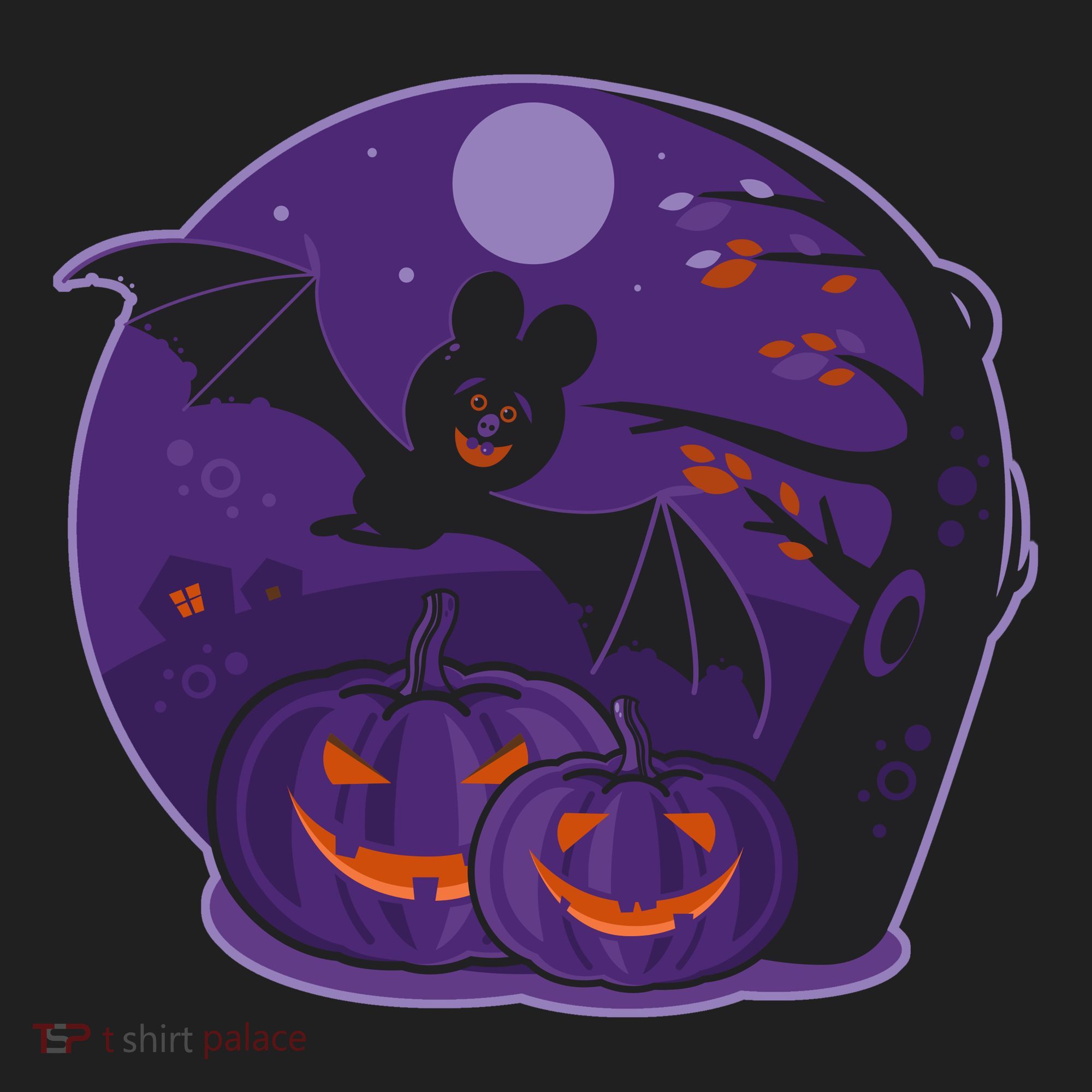 Halloween Bat and Pumpkins Women's Sweatshirt