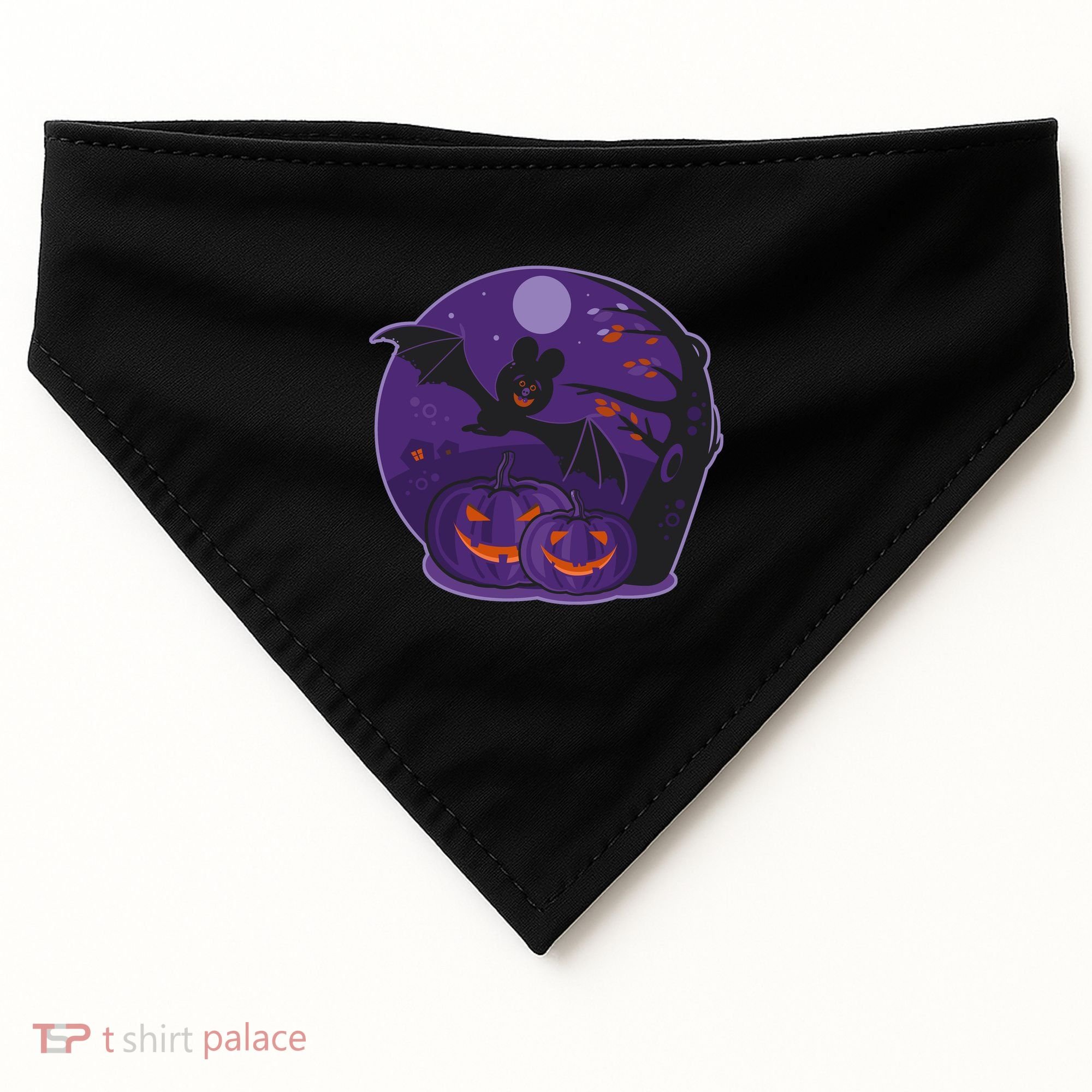 Halloween Bat and Pumpkins USA-Made Doggie Bandana