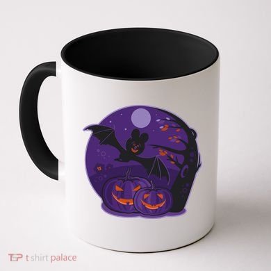 Halloween Bat and Pumpkins Coffee Mug