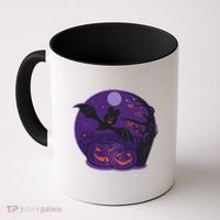 Halloween Bat and Pumpkins Coffee Mug thumb 0