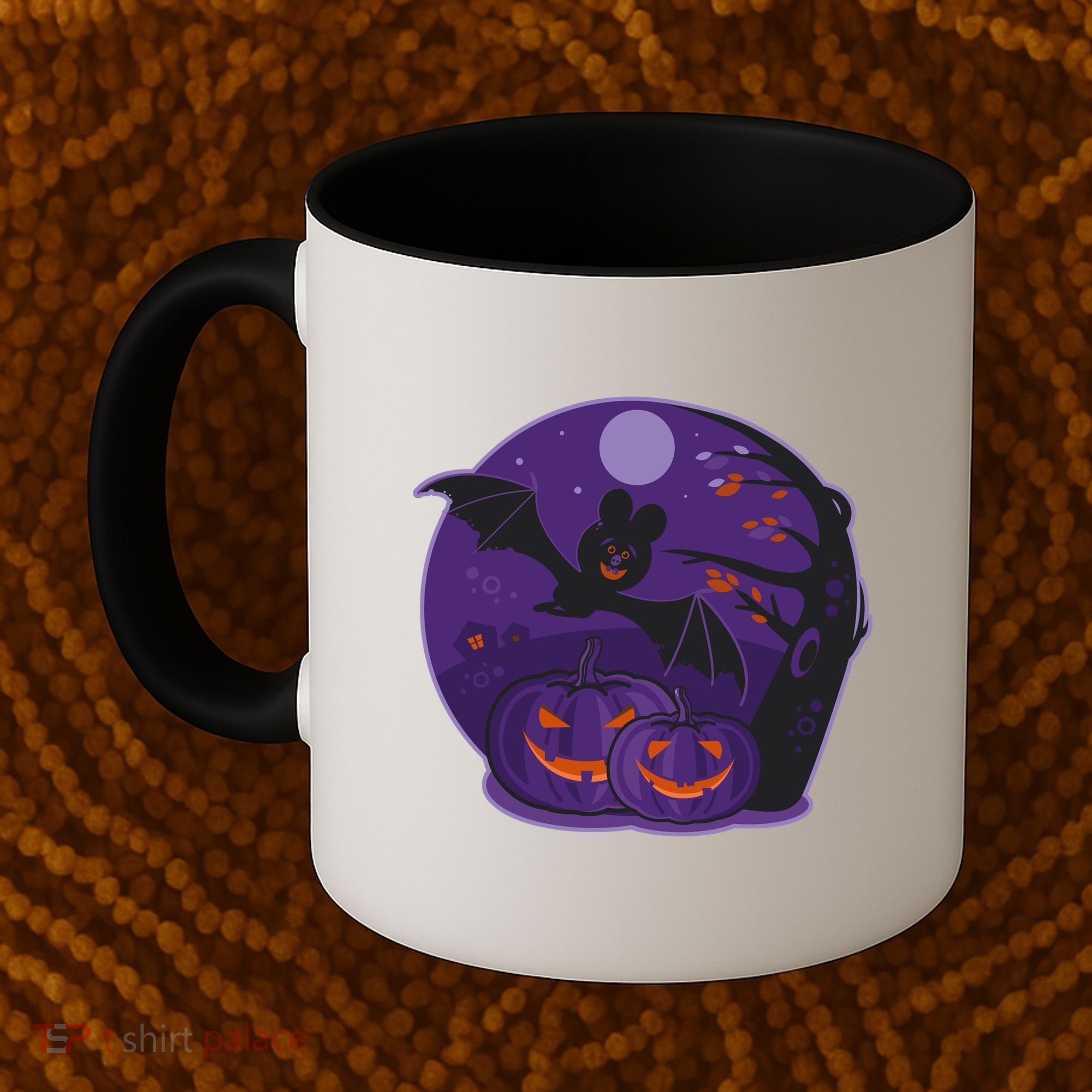 Halloween Bat and Pumpkins Coffee Mug