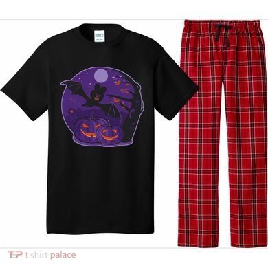 Halloween Bat and Pumpkins Pajama Set