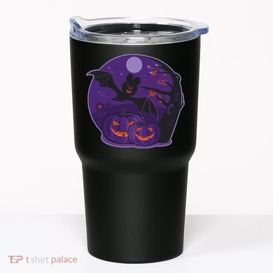 Halloween Bat and Pumpkins Tumbler