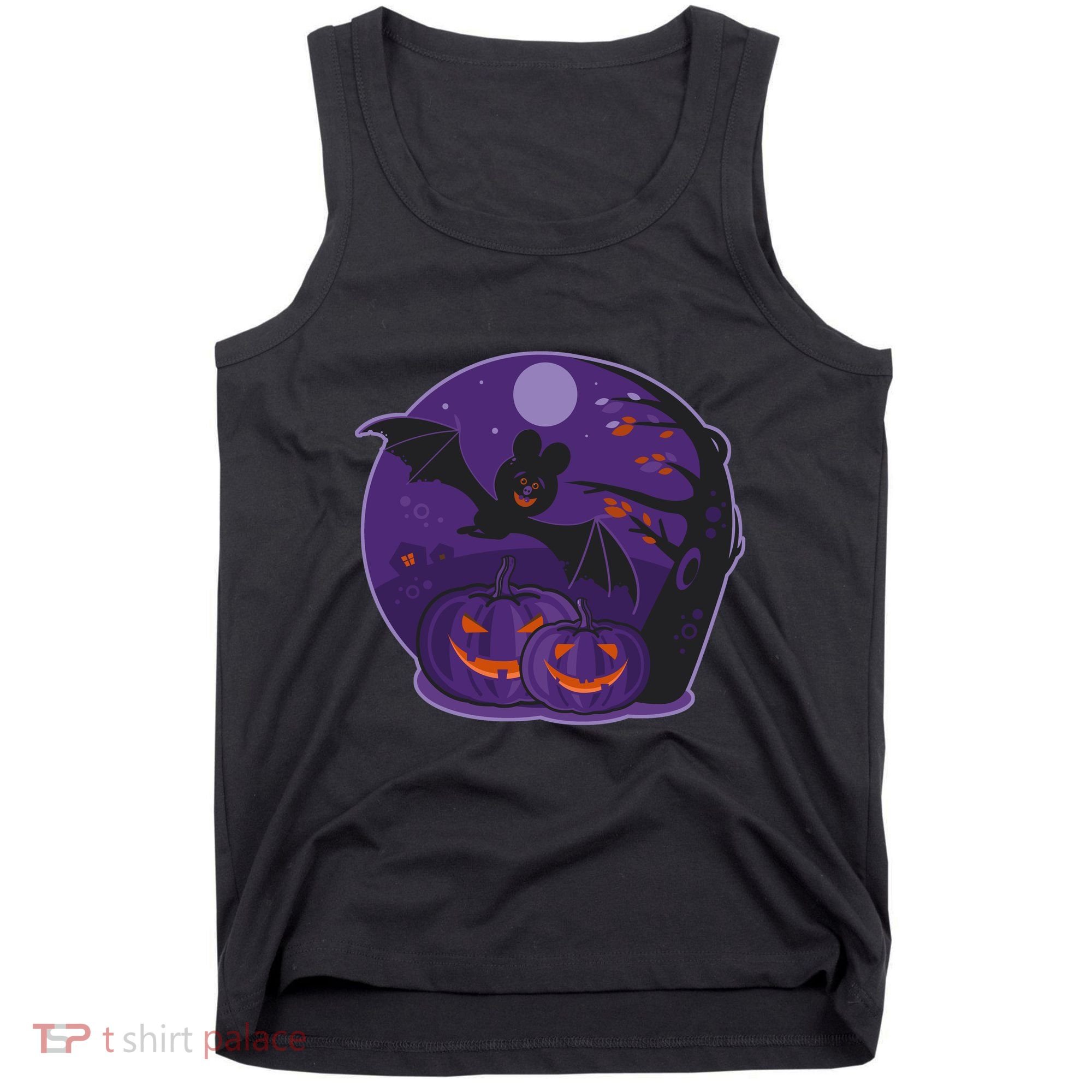 Halloween Bat and Pumpkins Tank Top