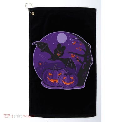 Halloween Bat and Pumpkins Golf Towel