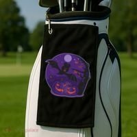 Halloween Bat and Pumpkins Golf Towel thumb 2