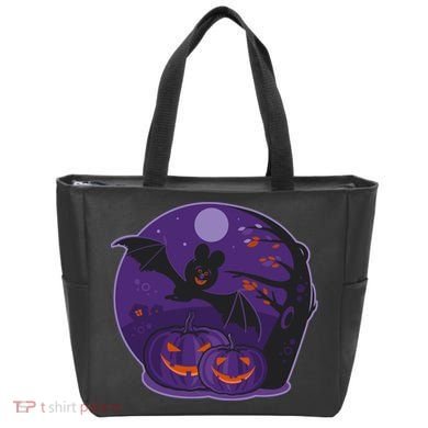 Halloween Bat and Pumpkins Tote Bag