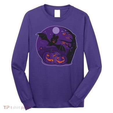 Halloween Bat and Pumpkins Long Sleeve Shirt