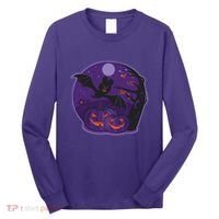 Halloween Bat and Pumpkins Long Sleeve Shirt thumb 0