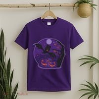 Halloween Bat and Pumpkins T-Shirt thumb 2