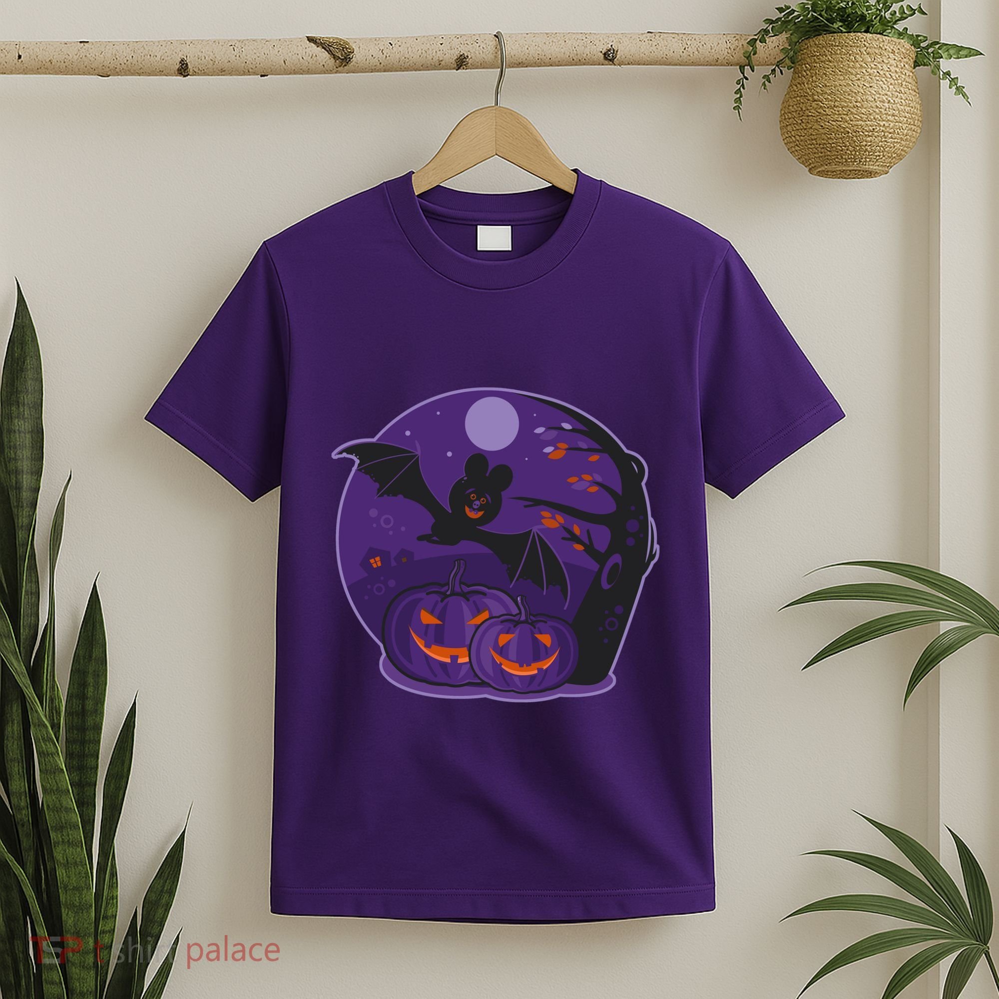 Halloween Bat and Pumpkins T-Shirt