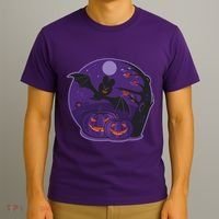 Halloween Bat and Pumpkins T-Shirt thumb 3