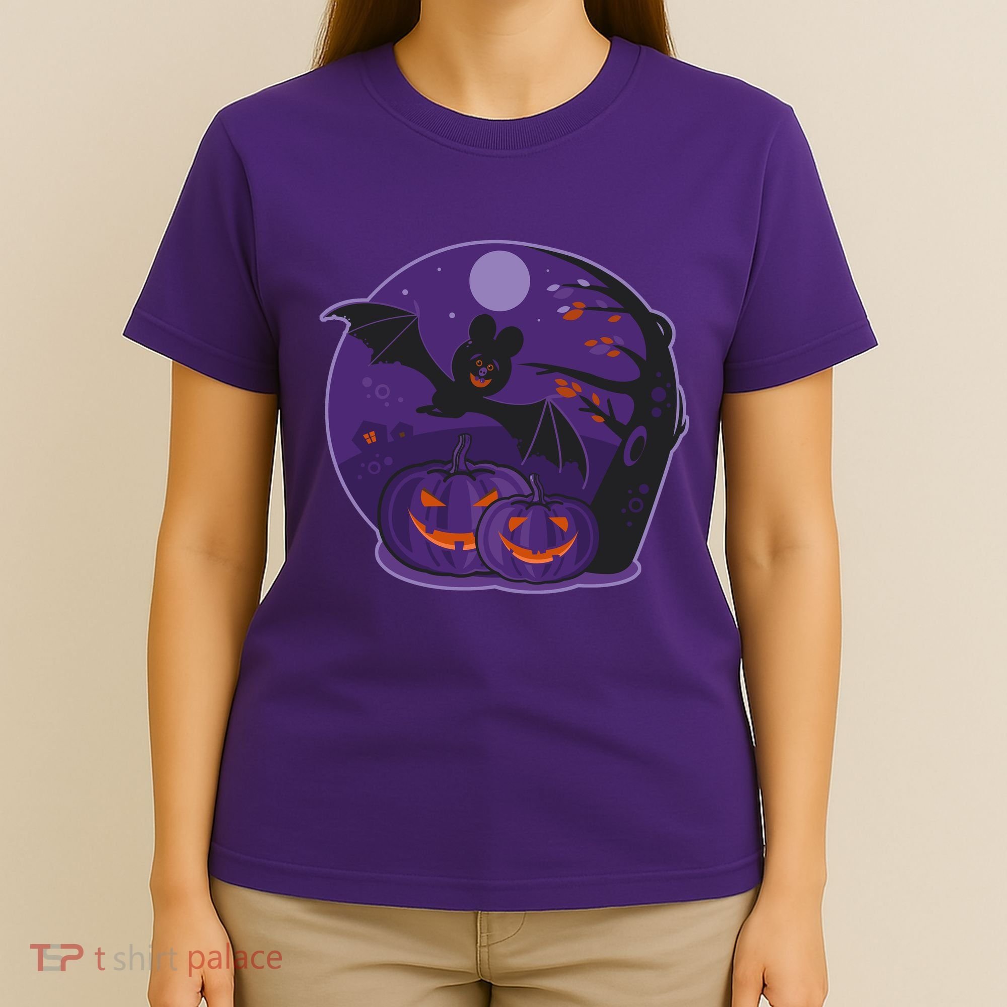 Halloween Bat and Pumpkins T-Shirt