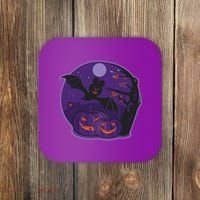 Halloween Bat and Pumpkins Coaster thumb 0