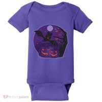 Halloween Bat and Pumpkins Baby Bodysuit thumb 0