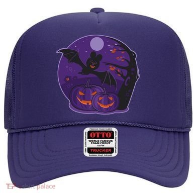 Halloween Bat and Pumpkins Hat