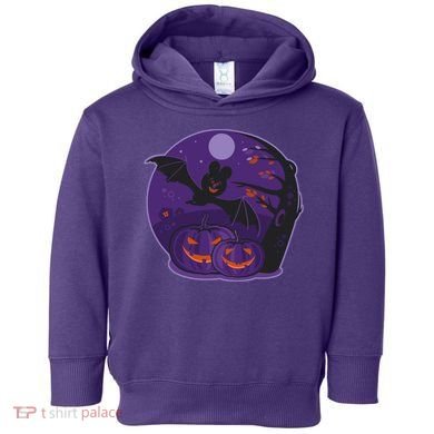 Halloween Bat and Pumpkins Toddler Hoodie