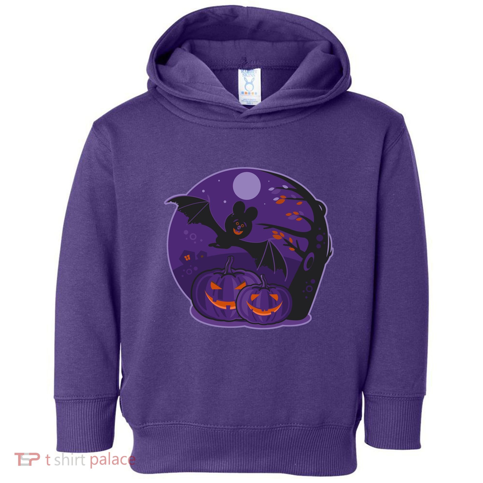 Halloween Bat and Pumpkins Toddler Hoodie