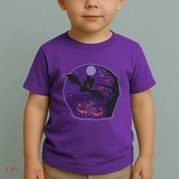 Halloween Bat and Pumpkins Toddler T-Shirt thumb 2