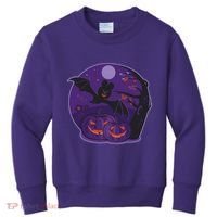 Halloween Bat and Pumpkins Kids Sweatshirt thumb 0