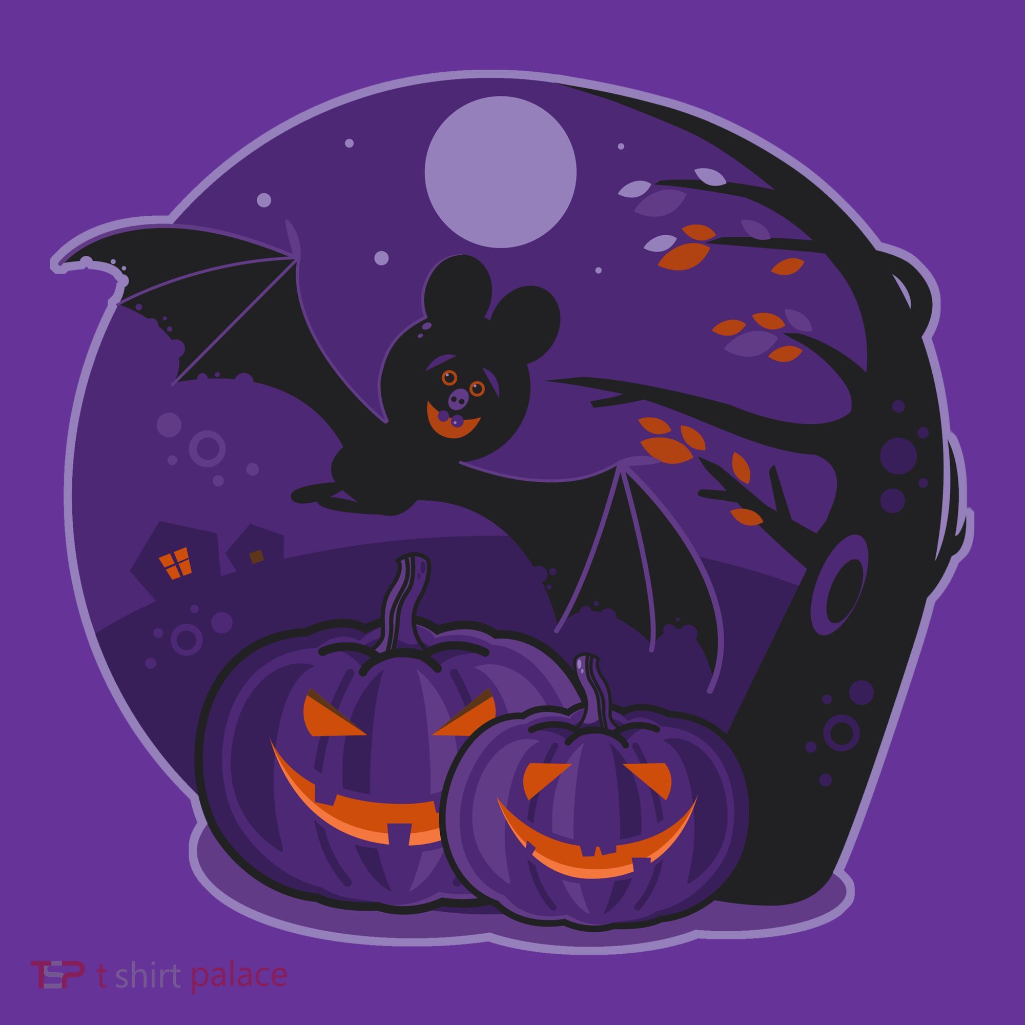 Halloween Bat and Pumpkins Kids Sweatshirt