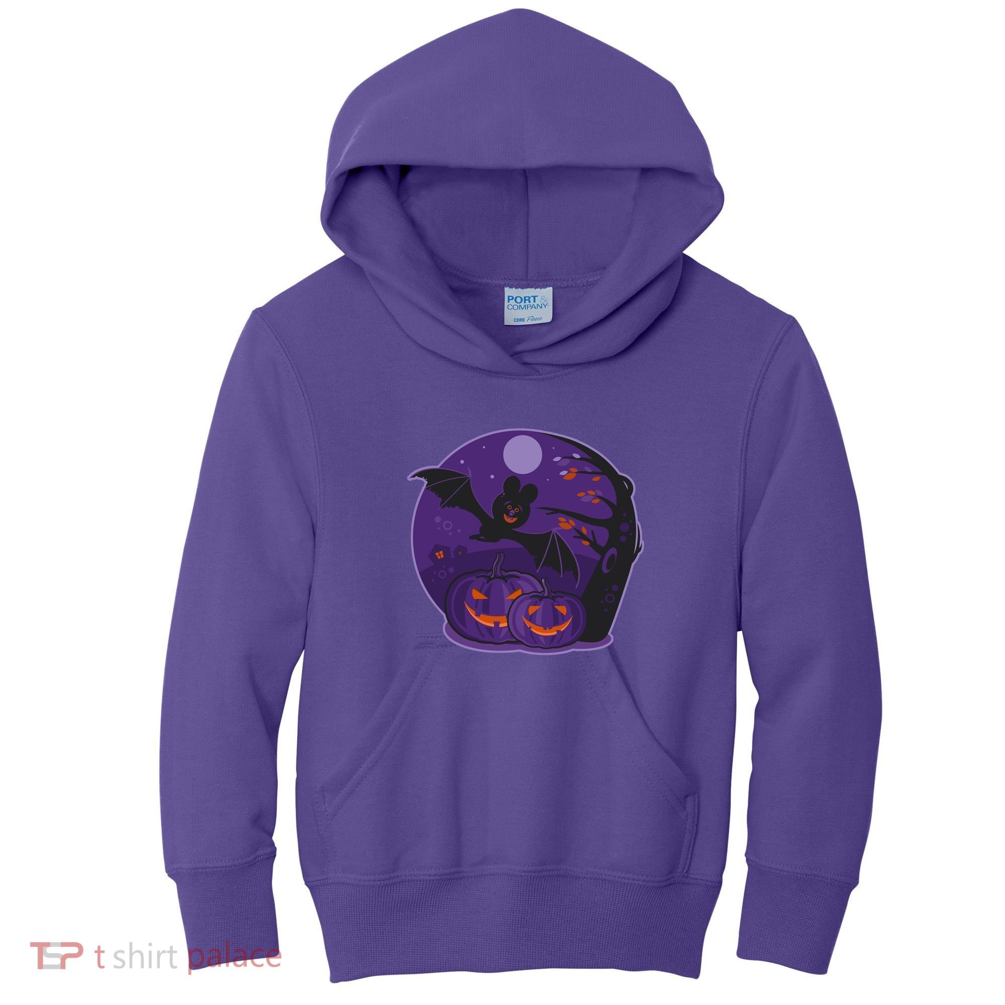Halloween Bat and Pumpkins Kids Hoodie